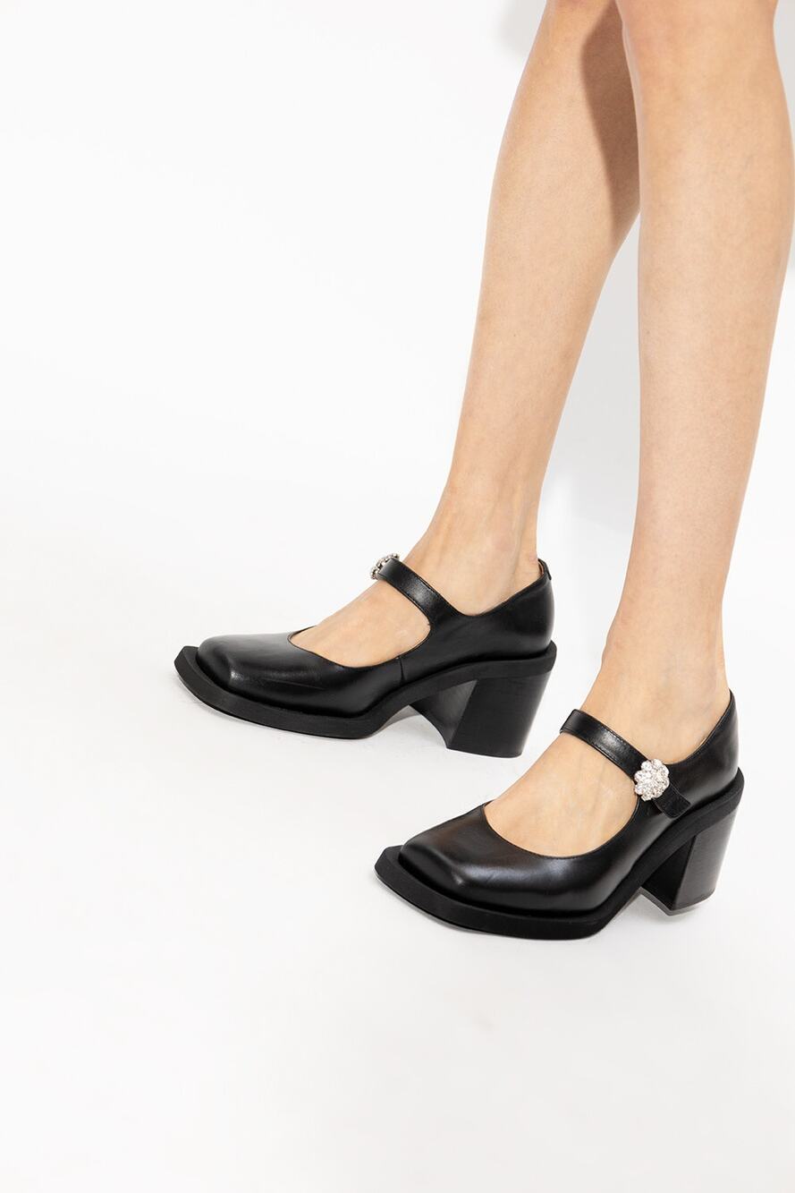 Ganni Mary Jane black leather shoes size 11